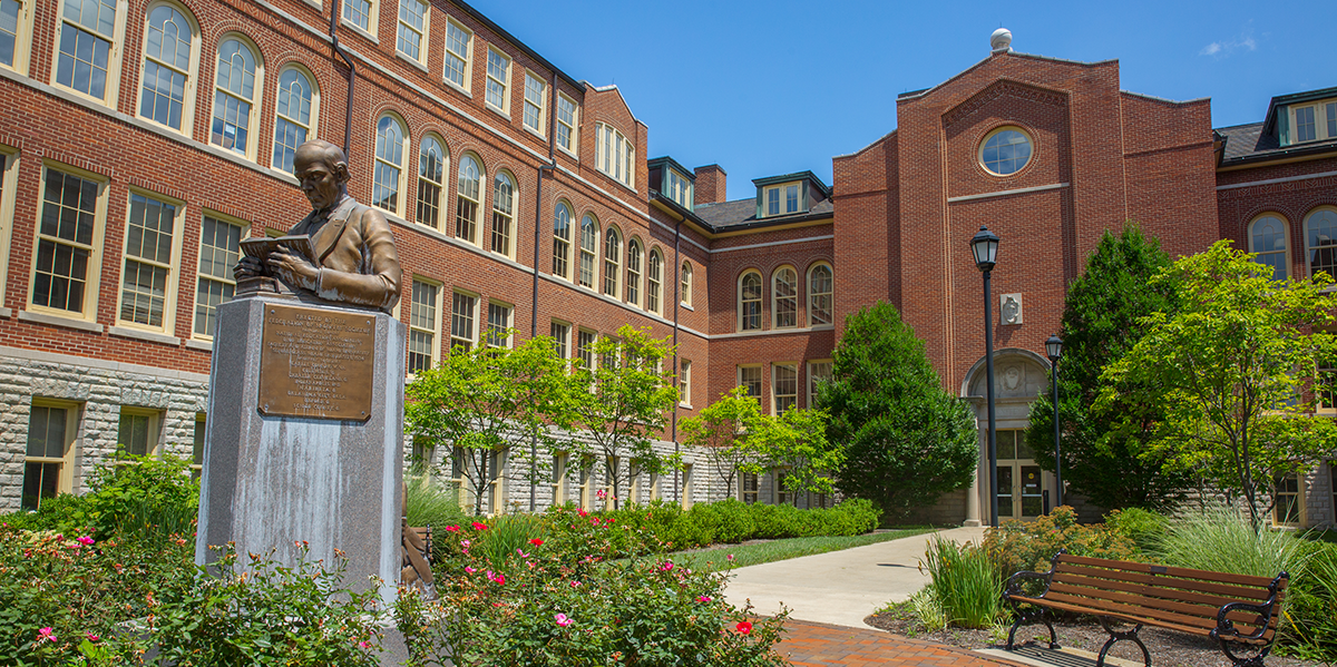 McGuffey statue in front of McGuffey Hall
