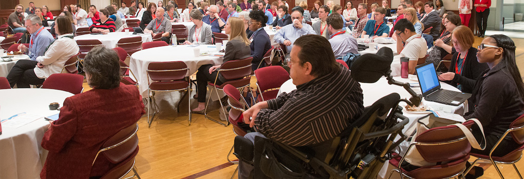 A whole room view of the attendees at the 2018 AccessMU symposium