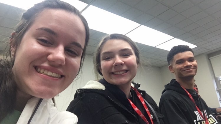 Students pose for a selife