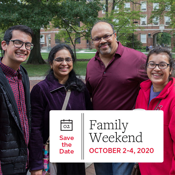02. Save the Date. Family Weekend October 2-4, 2020