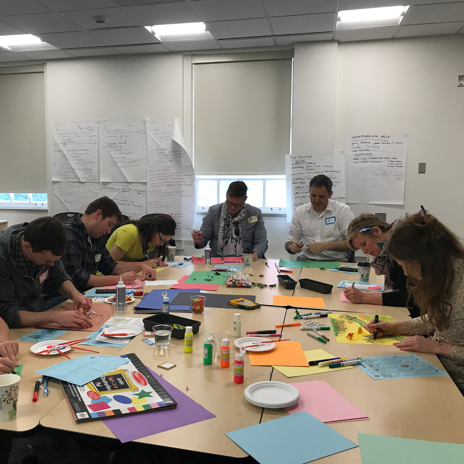 Participants craft at table.
