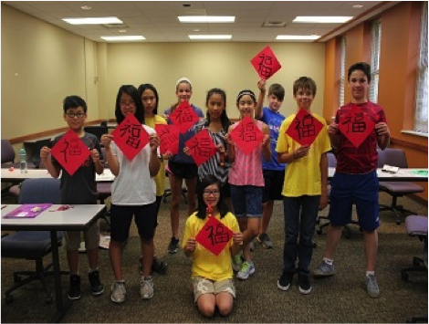 Students learn calligraphy at Chinese Culture Camp