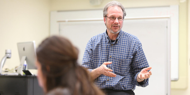 Richard Campbell is at home in the classroom sharing his passion for journalism.