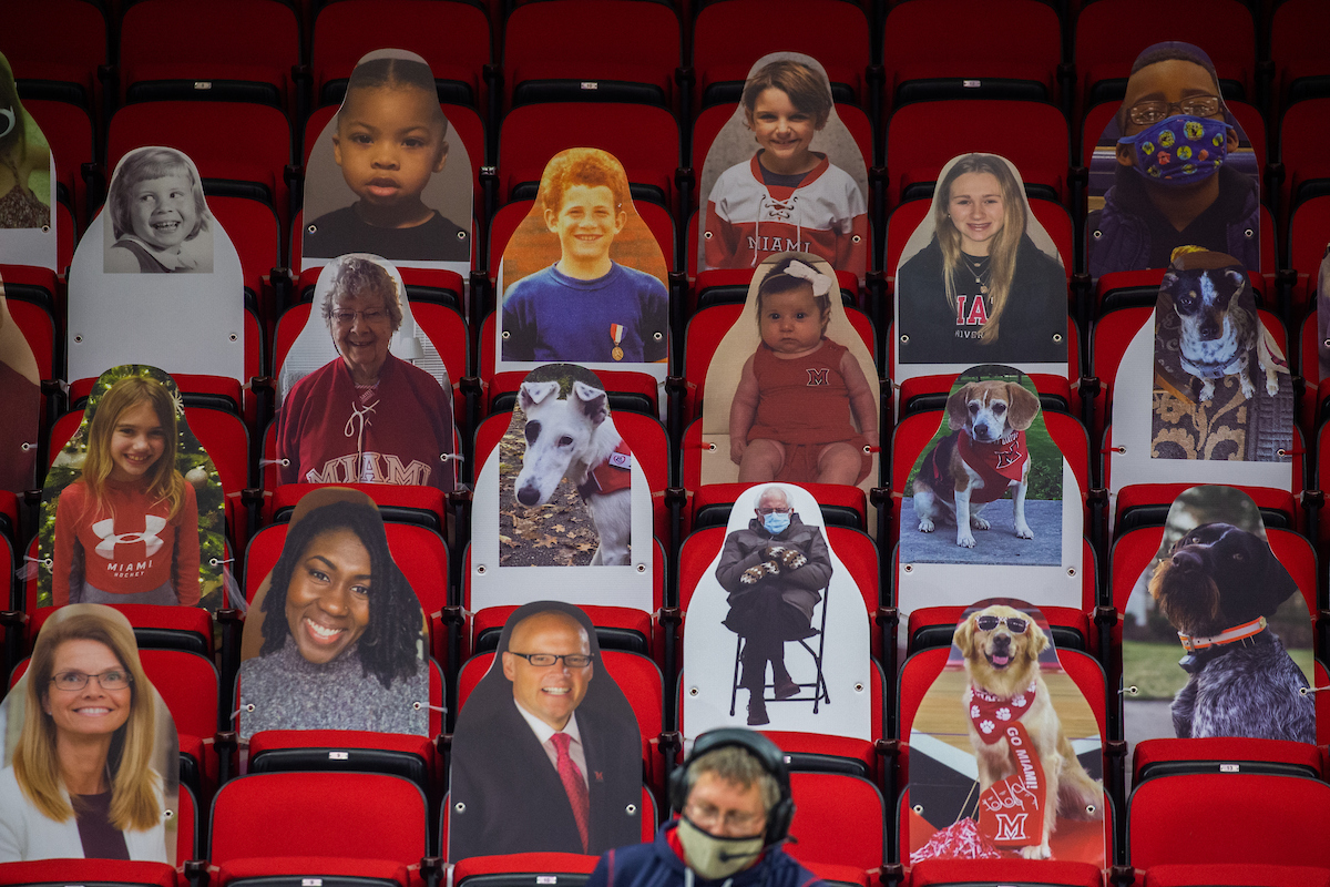 Fan cutouts in the stands