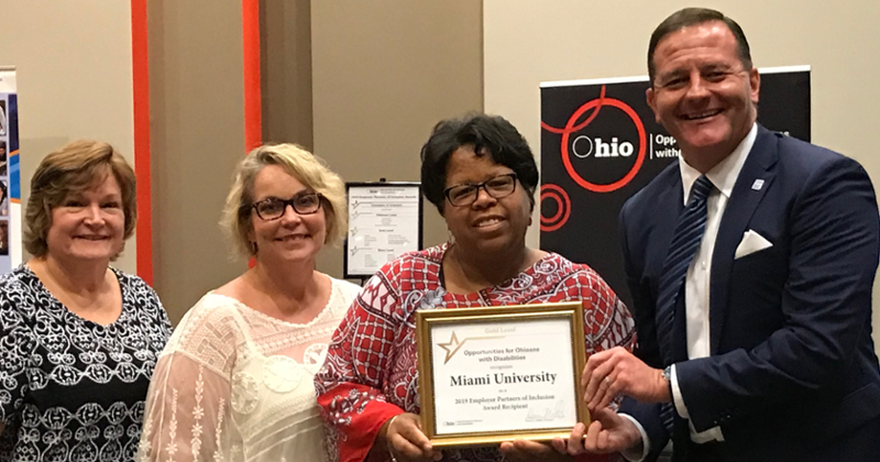 Miami representatives receive the OOD Employer Partners of Inclusion Gold Award for 2019