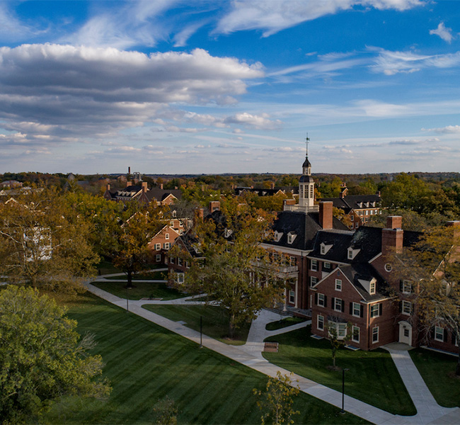 aerial shot of campus