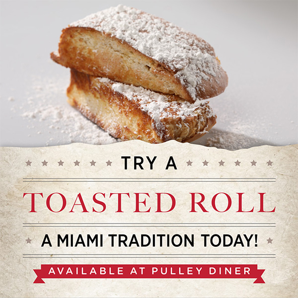 toasted rolls at pulley diner