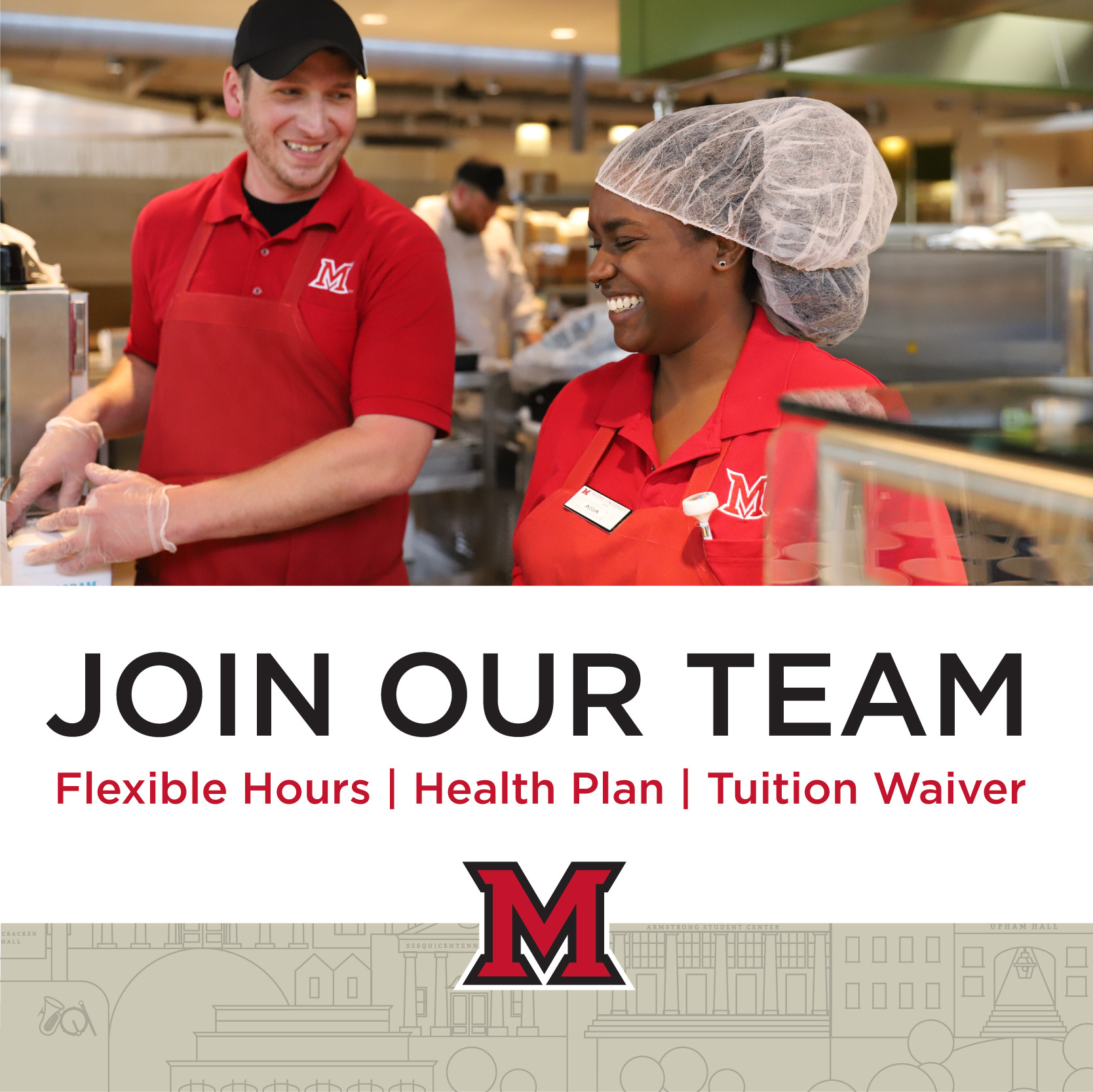  Join our team. Flexible hours, tuition waiver