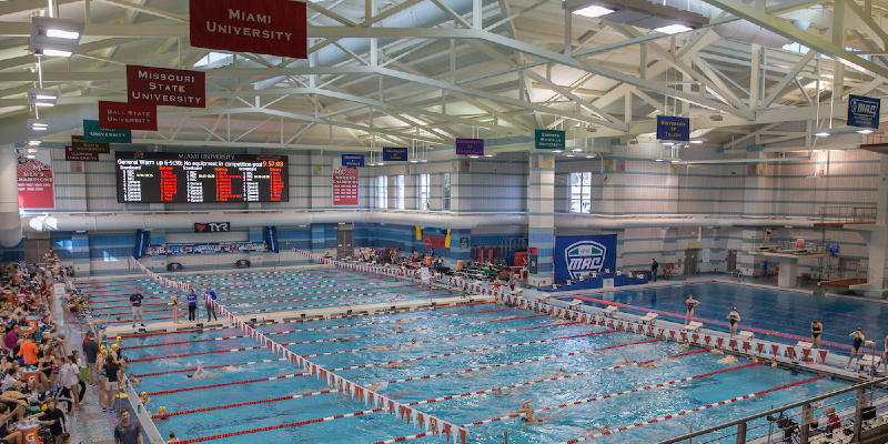  Recreation Center pool with a swim meet competition