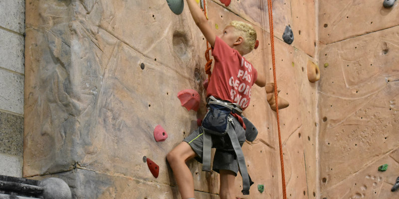 Young kid climbing