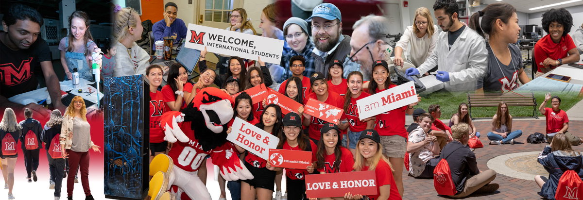 Photo collage of students and faculty in in classrooms and laboratories, and at various events
