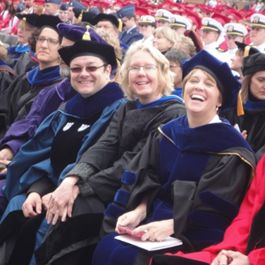 Group of professors in regalia at commencement