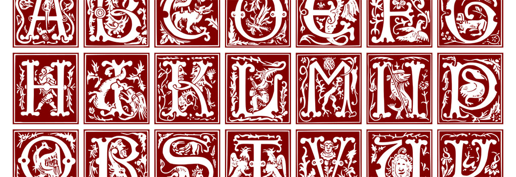 A set of ornamental alphabet letters