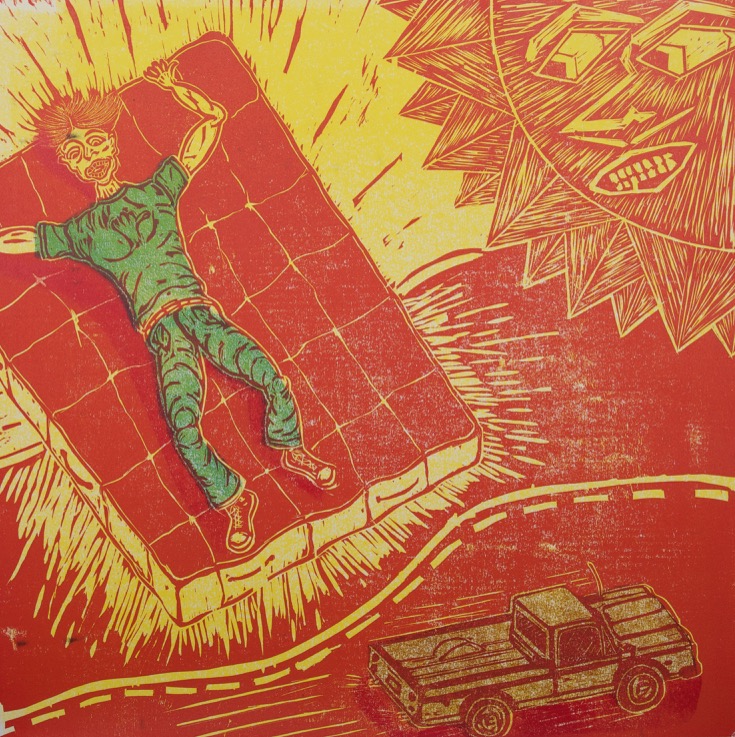 Woodcut style artwork by Billy Simms