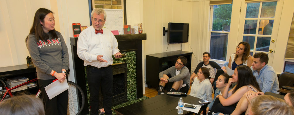 Students participate in orientation after moving into their San Francisco housing