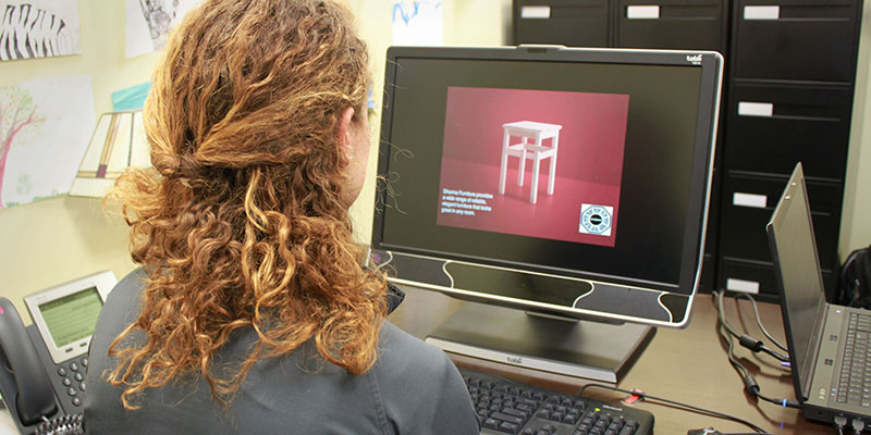 A student using the CRUX computer