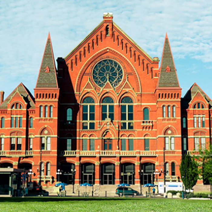 Painting of the front of Cincinnati Music Hall with it's beautiful rosette window
