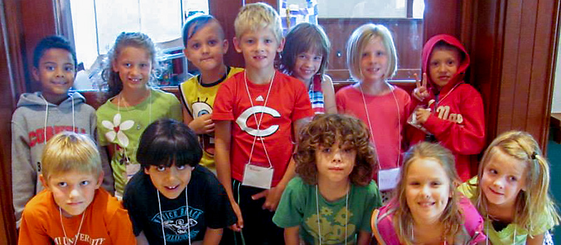 A group of children pose at the 2014 Missoula Childrens Theatre Drama Camp