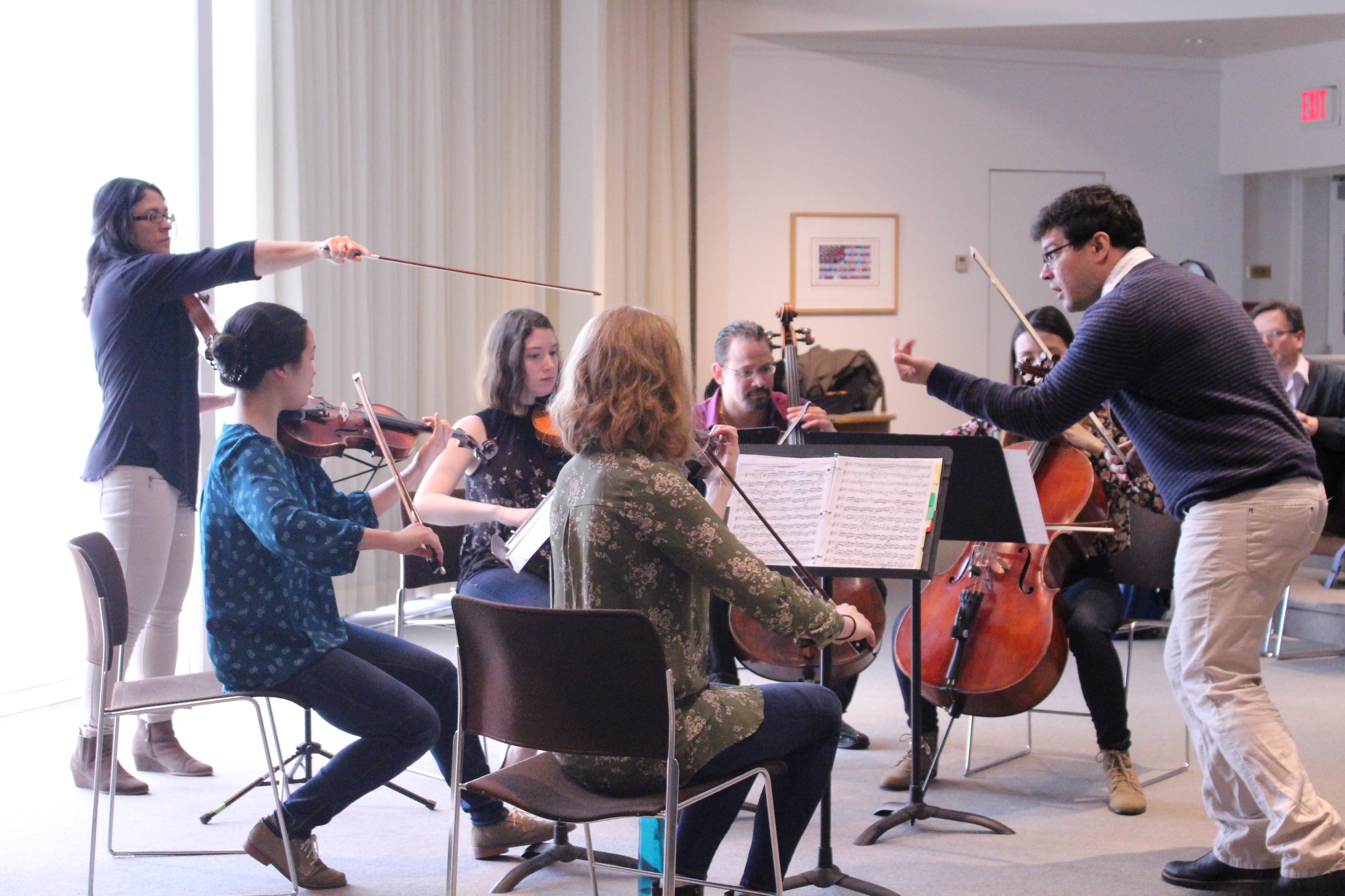 Members of the Dali Quartet doing a masterclass with Miami Students