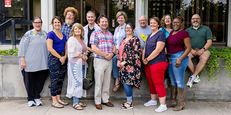 2022 group photo of Theatre faculty on steps of CPA