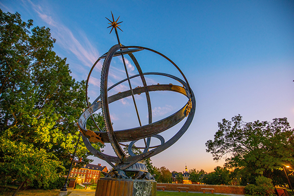 a sundial on campus