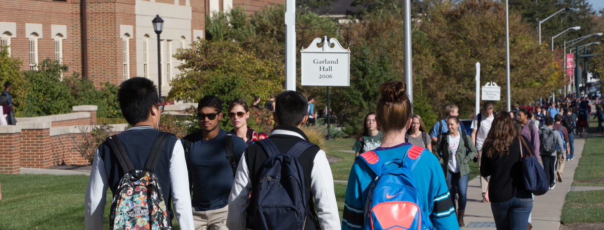 Students walking during class change