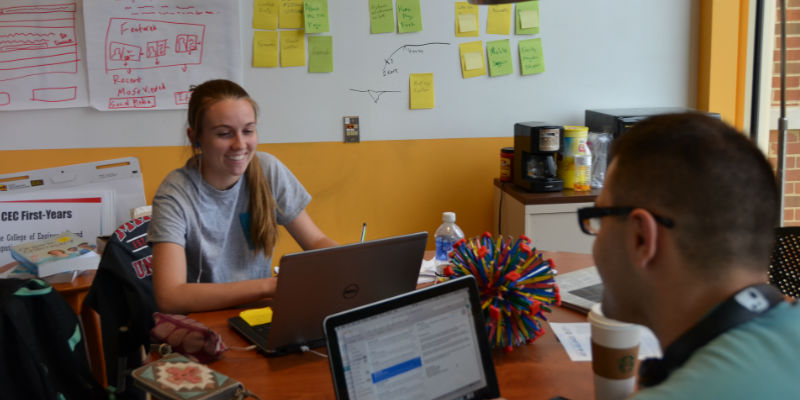 Students studying in Lockheed Martin Leadership Institute