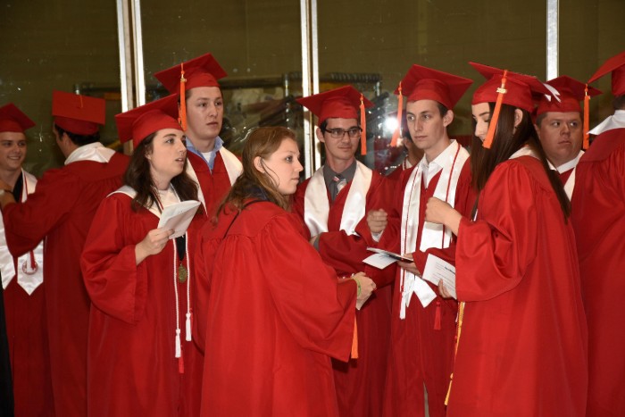 Several students talking after graduation