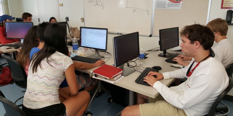A group of CPB students working on computers