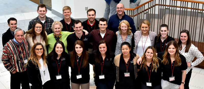 slam students in a big group
