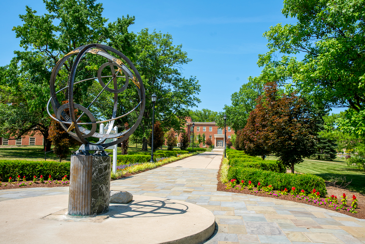 Miami globe in the middle of campus