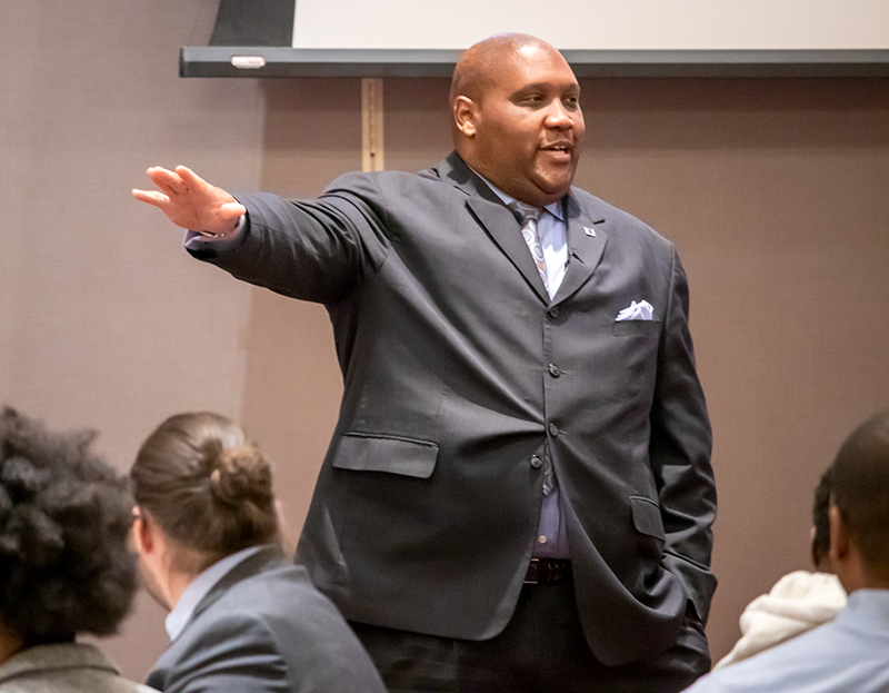 Photo of the 2019 Keynote speaker at the ELEVATE: Diversity & Inclusion Career Institute