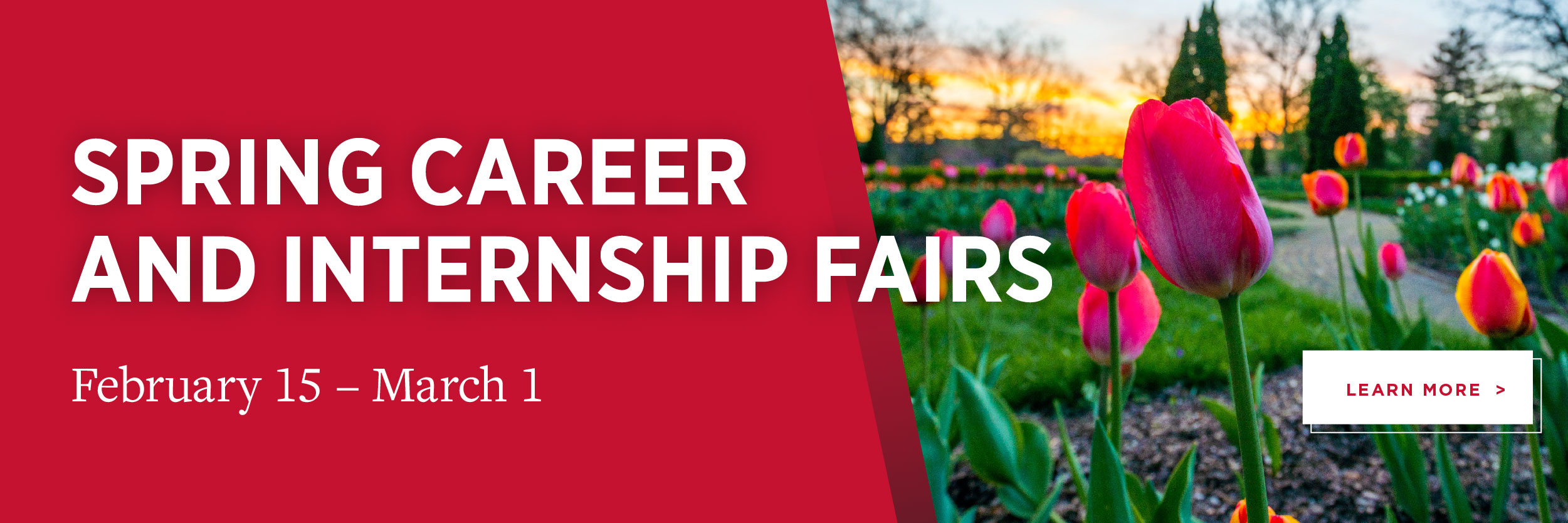  Spring Career and Internship Fairs from February 15 through March 1 
