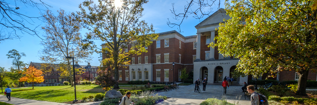 students walking outside