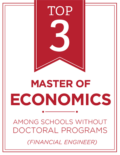 Top 3 Master of Economics among schools without Doctoral programs (Financial Engineer)