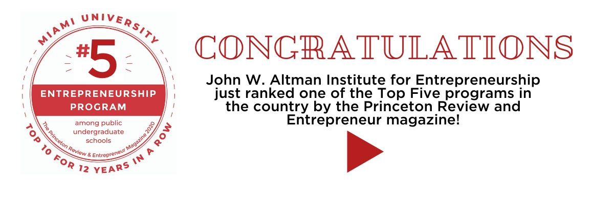 John W. Altman Institute for Entrepreneurship ranked 5th among publics in Princeton Review