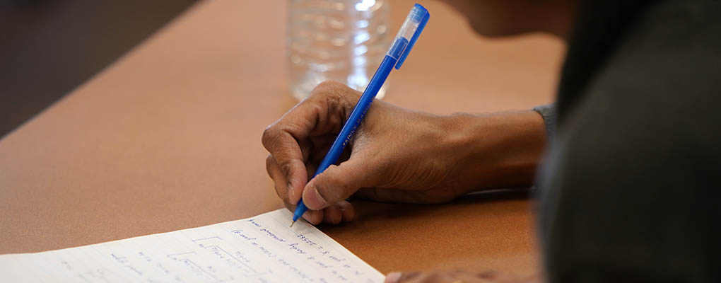 Hand writing on paper