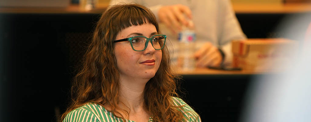 Ekaterina Gay listens in class