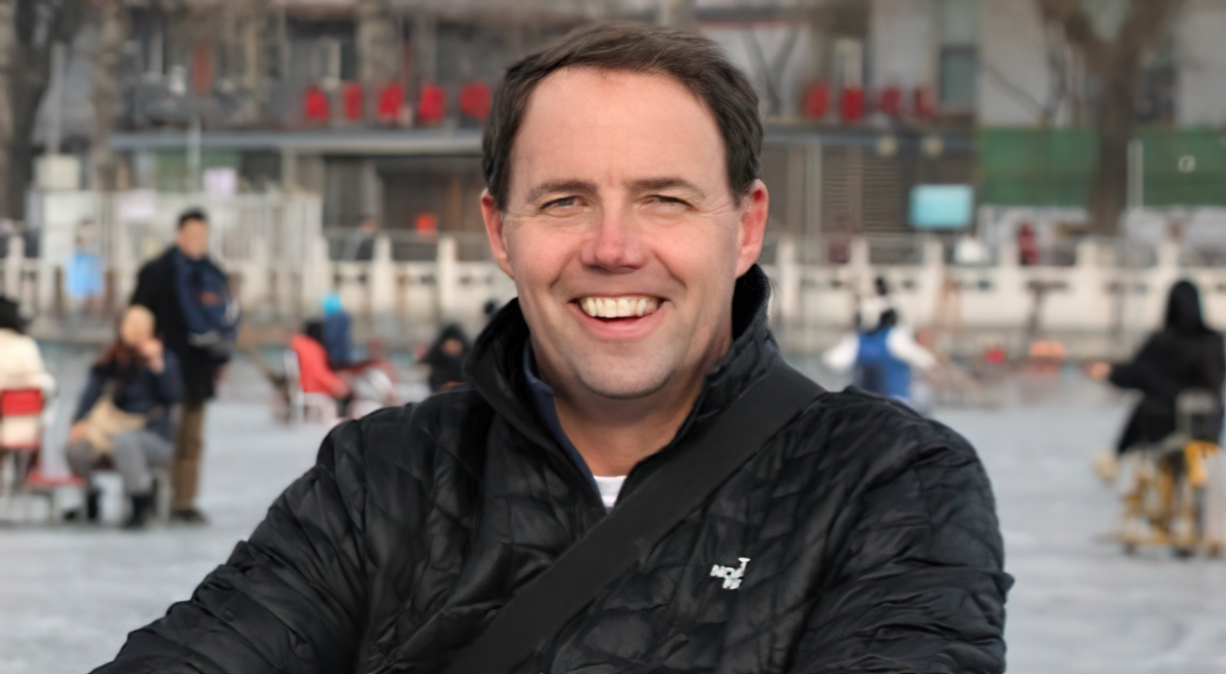 David Shrider in China on a winter day