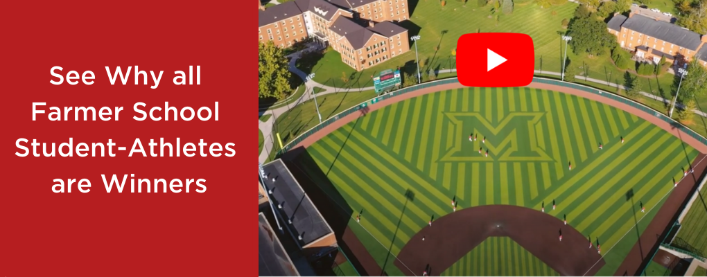 Baseball field with M in it