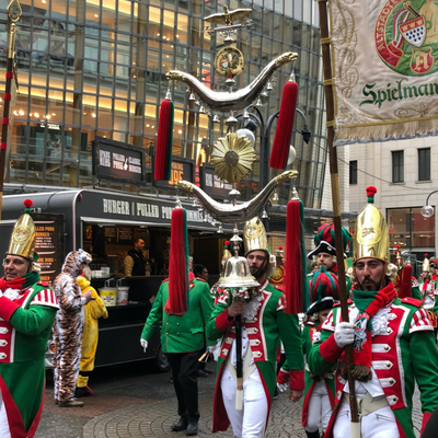 Celebration in streets in Cologne, Germany
