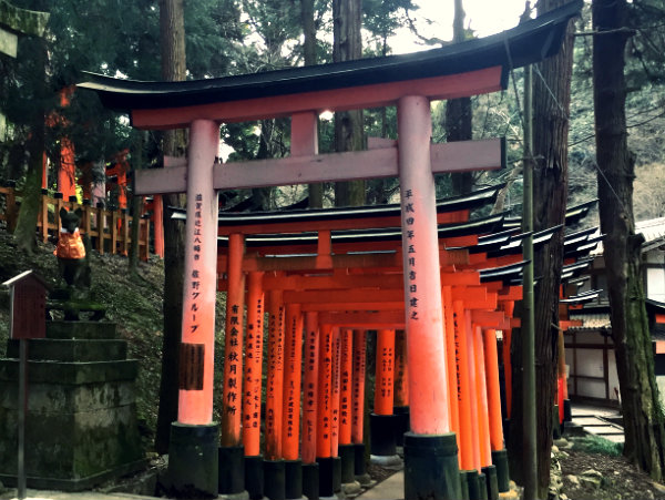 Japanese structure with tall columns.
