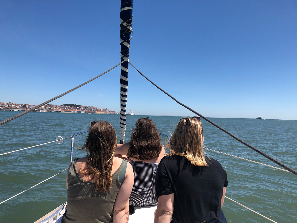 Alex and friends sailing in Lisbon