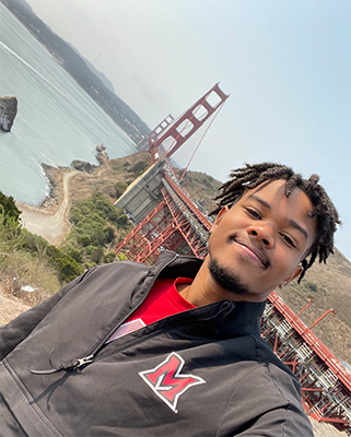 Kyle poses near the Golden Gate bridge