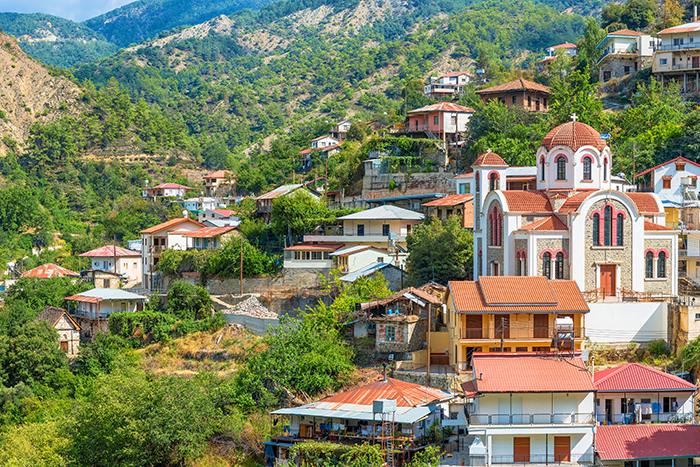A mountainside village in the Nicosia region