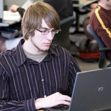 Student working in lab
