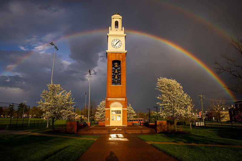 a double rainbow on campus