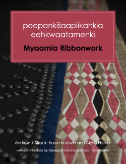 Cover of ribbonwork publication including title, author, and example of ribbonwork fabric