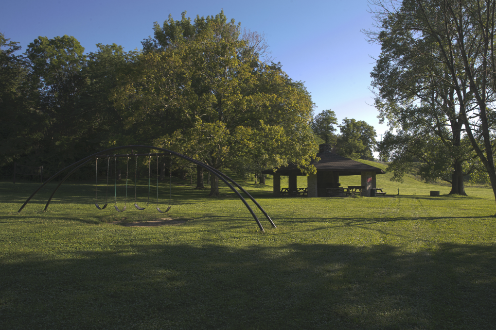  swingset and shelter at peffer park