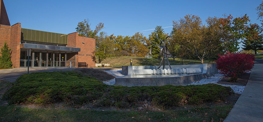 Exterior entrance of Dave Finkelman Auditorium